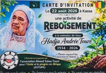 CARTE D’INVITATION : Activité de reboisement en hommage à feue Hadja Andrée Touré (1934–2026)
